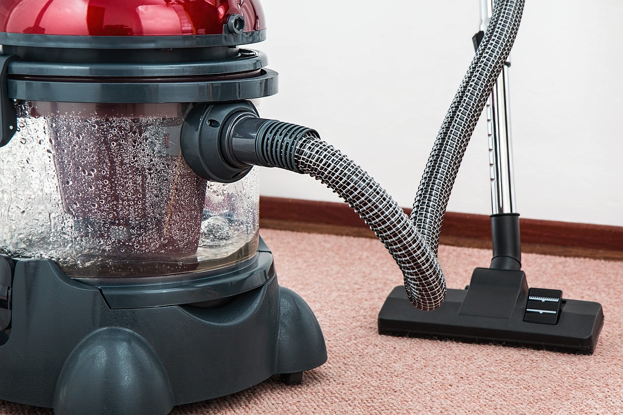 Vacuum cleaner on a carpet